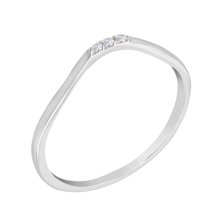 Minimalistischer Ring in V-Form mit drei Diamanten Cason 94749