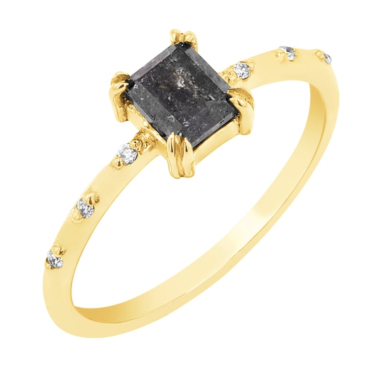 Goldener Ring mit Salt and Pepper Diamanten Emilis 99808