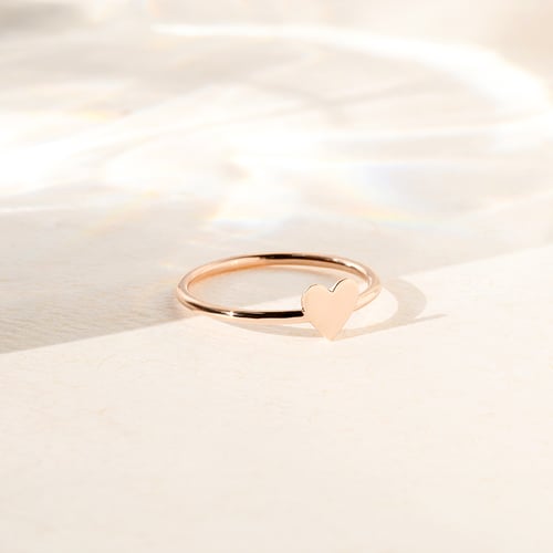 Minimalistischer Goldring mit Herz Ottilie