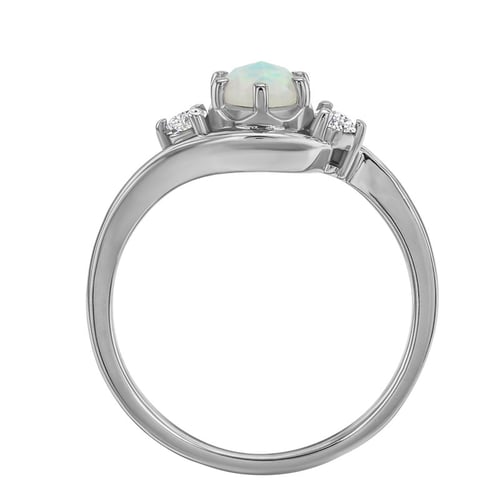 Goldener Verlobungsring mit Opal und Diamanten Eleie