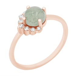 Goldener Ring mit Avanturin und Diamanten Ammiel