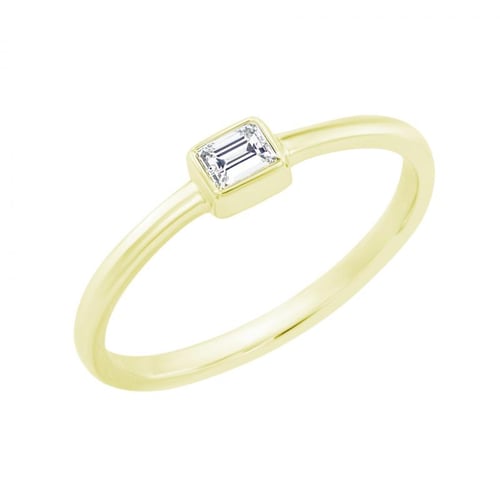 Goldener Verlobungsring mit Baguette Diamant Scaelola