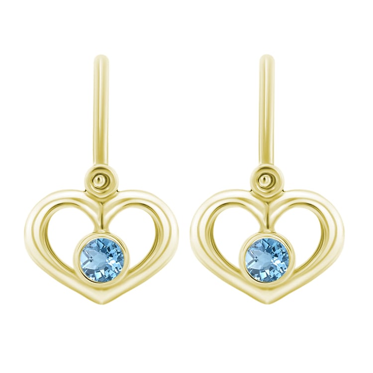 Goldene Kinderohrringe in Herzform mit Edelstein Ihrer Wahl Ariel 32348