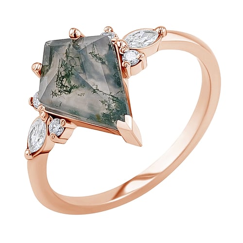 Bezaubernder Ring mit Moosachat Izabela