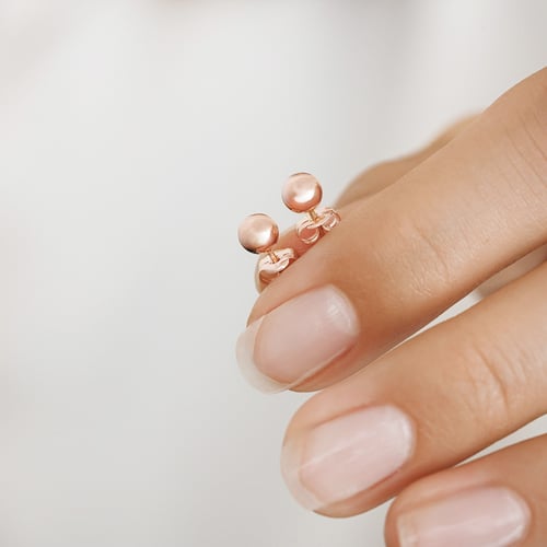 Kugelförmige Ohrstecker aus 585er Roségold Heidy