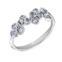 Goldring mit Aquamarinblüten Washi