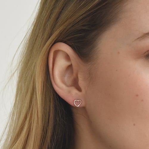 Silberohrringe in Herzform mit Diamanten Stella