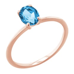 Eleganter Verlobungsring mit einem ovalen Schweizer Topas Frost