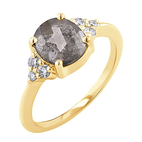Ring mit grauen Salt and Pepper Diamant Agathe