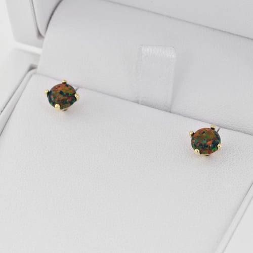 Schwarzes Schmuckset mit Opalen aus Gold Vanna
