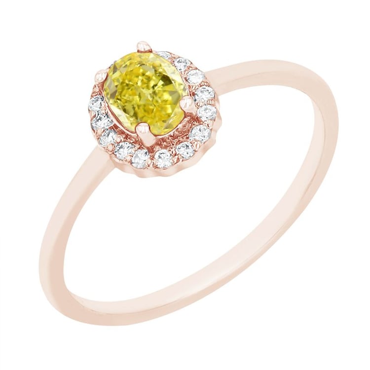Verlobungsring mit einem zertifizierten fancy yellow Lab Grown Diamanten Avis 114892