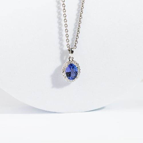 Anhänger mit Tansanit und Diamanten Maze