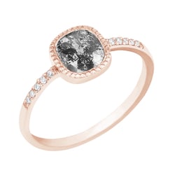 Ring mit Emerald Salt and Pepper Diamanten und Lab Grown Diamanten Adaline