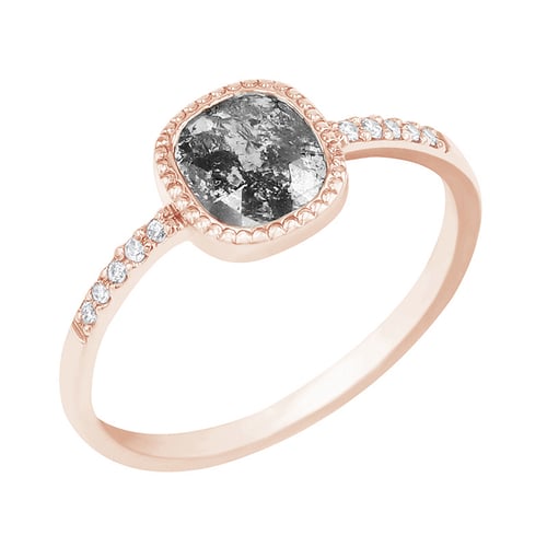 Ring mit Emerald Salt and Pepper Diamanten und Lab Grown Diamanten Adaline