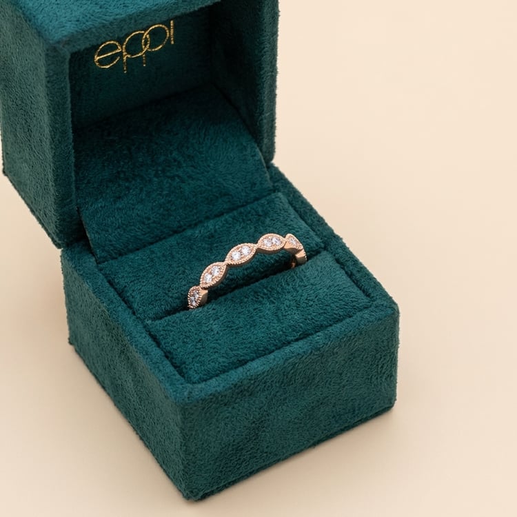 Scheidungsring aus Gold mit Diamanten halbbesetzt Ymir 166465