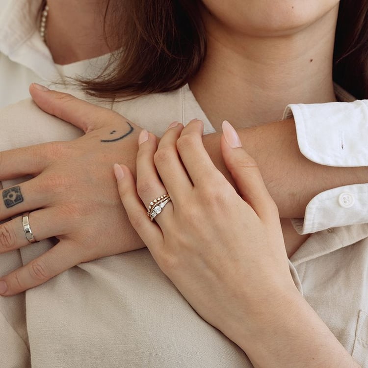 Ringset mit Diamant Ihrer Wahl Hebe 132578