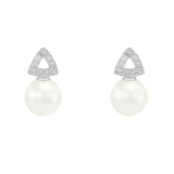 Perlenohrringe mit Diamanten aus Gold Jolyte