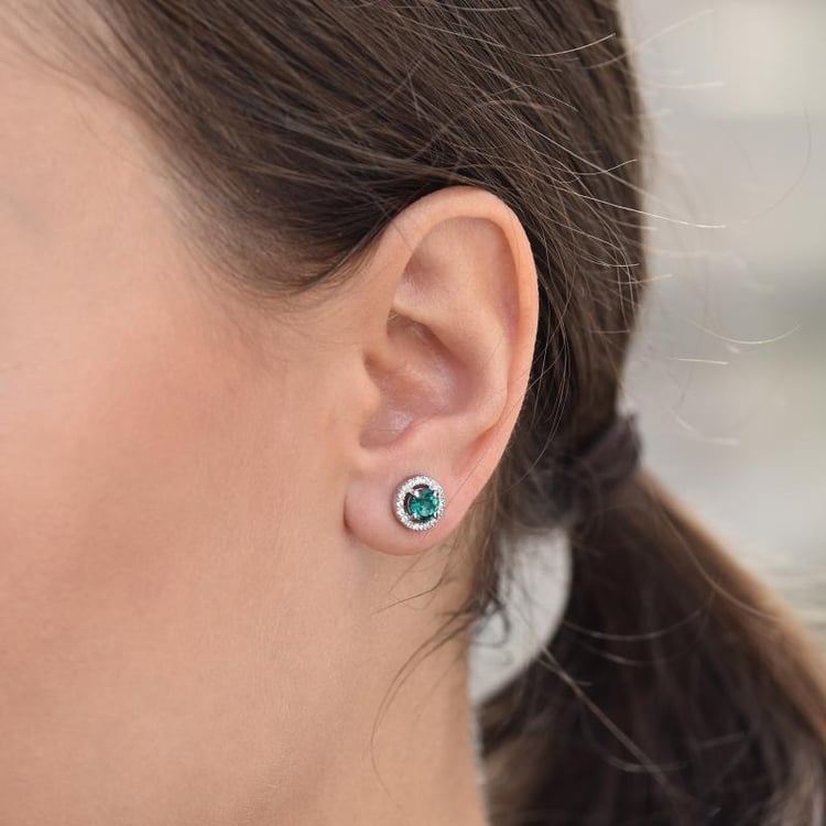 Bezaubernde Goldohrringe mit Smaragden und Topasen Badulf 34793