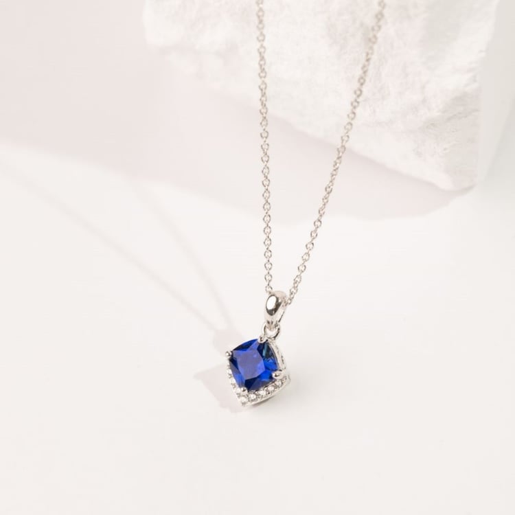 Silberner anhänger mit Saphir 164432