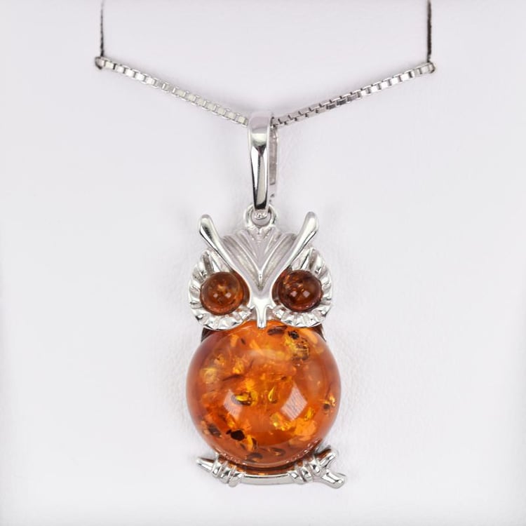 Eule Silberanhänger mit Kette 13437