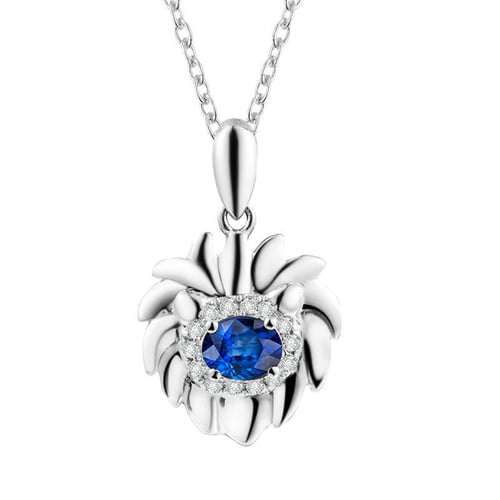 Anhänger im Sternzeichen Löwe mit Saphir und Diamant Leon