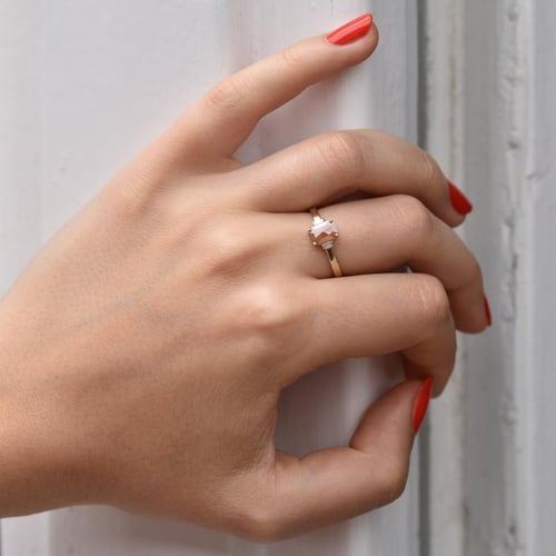 Ring mit emerald Salt and Pepper Diamant Carisa