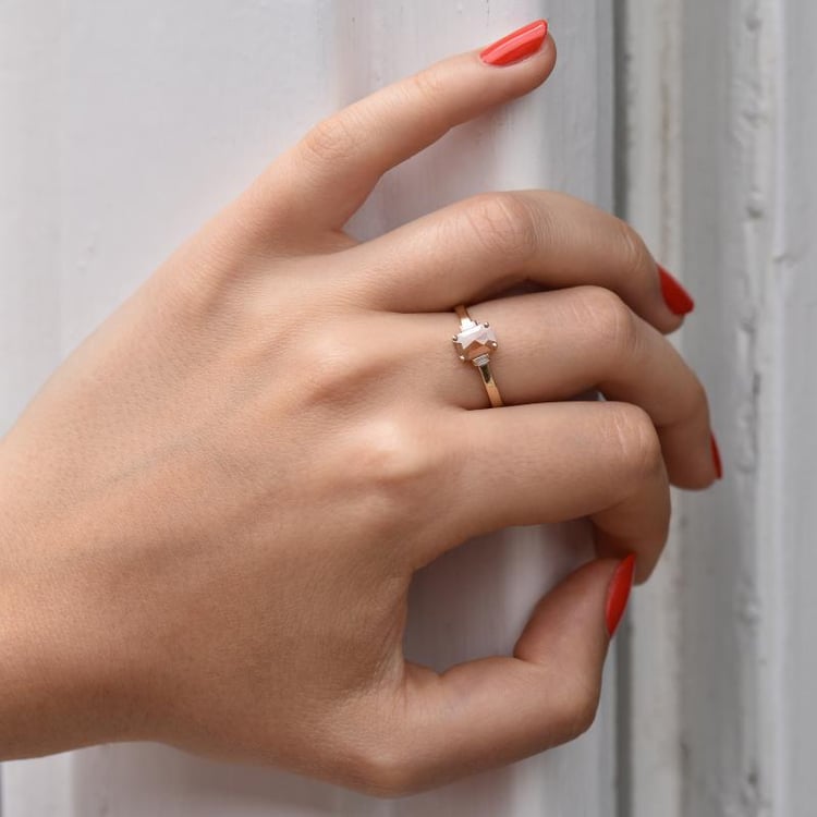 Ring mit emerald Salt and Pepper Diamant Carisa 44742