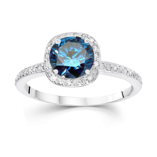 Verlobungsring mit blauen Diamantem Eshana