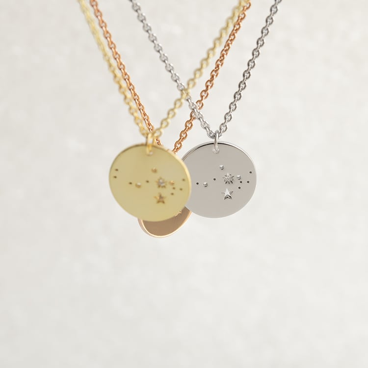 Platinanhänger mit Sternzeichen und Diamant Nyala 144839