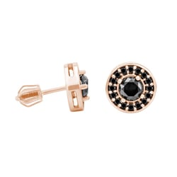 Goldene Ohrstecker mit schwarzen Diamanten Zulfikar