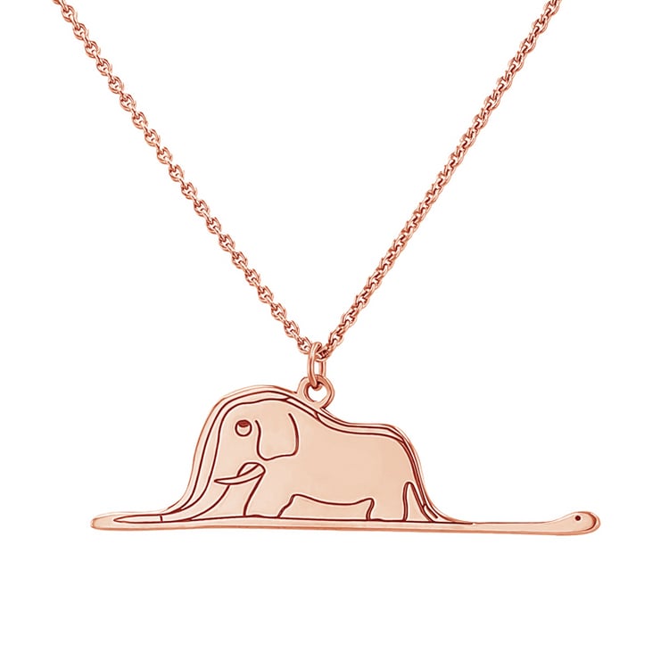 Silberner Anhänger Der Kleine Prinz mit einem Elefanten und einer Gravur 120434