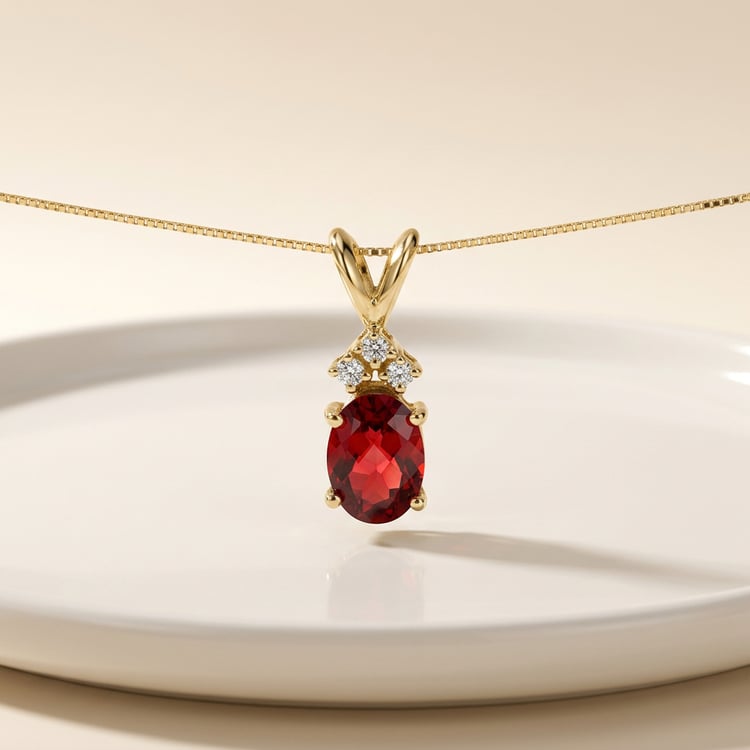 Goldanhänger mit Granat und Diamanten Tamatha 170889