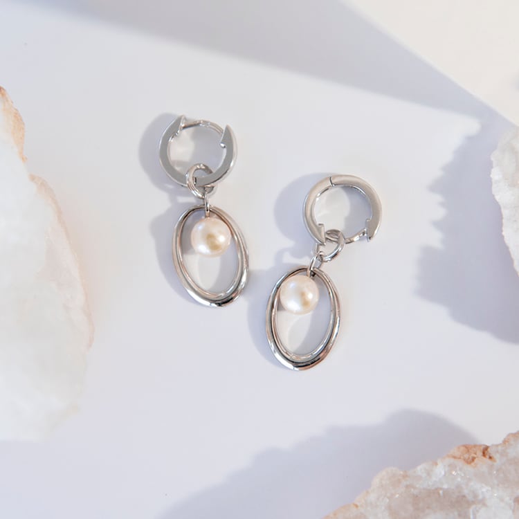 Elegante Perlenohrringe aus Silber Galdi 108433