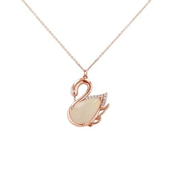 Opal-Anhänger aus Roségold in Form eines Schwans Cisne