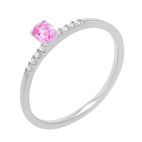Verlobungsring mit rosa Saphir und Diamanten Terry