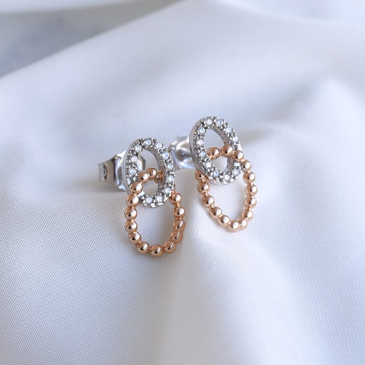 Durchflochtene Ohrringe mit Diamanten Helene 85036