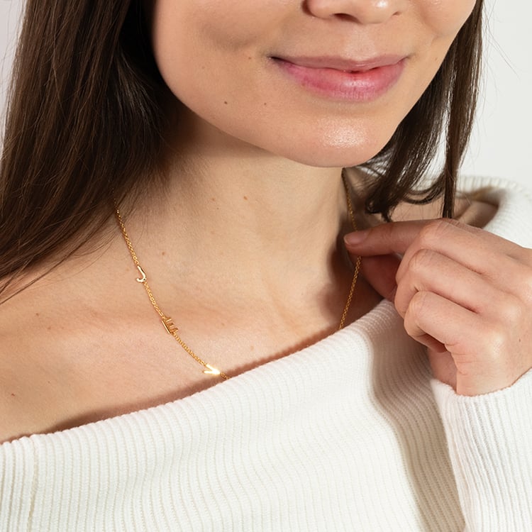 Halskette mit 3 Buchstaben Ihrer Wahl Lupe 149951