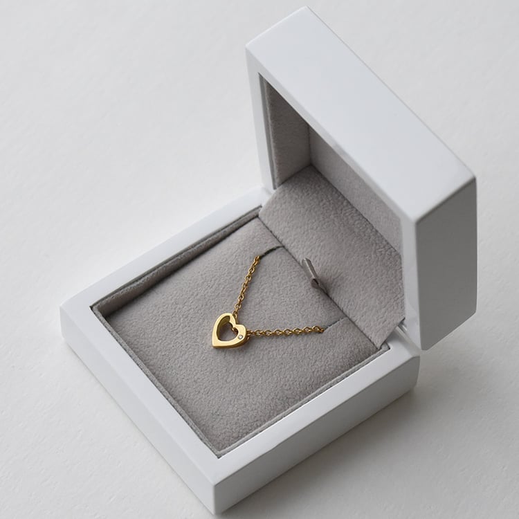 Silberner Anhänger in Herzform mit Diamant Every 72997