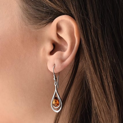 Hängende Ohrringe mit Bernsteinen Lexy