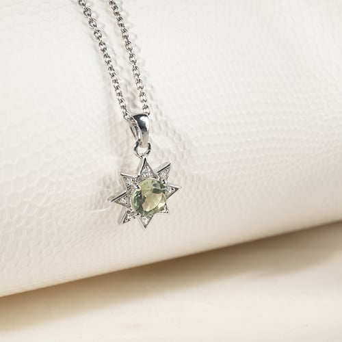 Silberne Anhänger mit Amethyst und Zirkonia in Sternform Bohemia