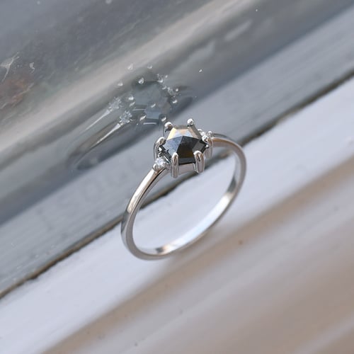 Goldring mit Salt and Pepper Diamant und Lab Grown Diamanten Felice
