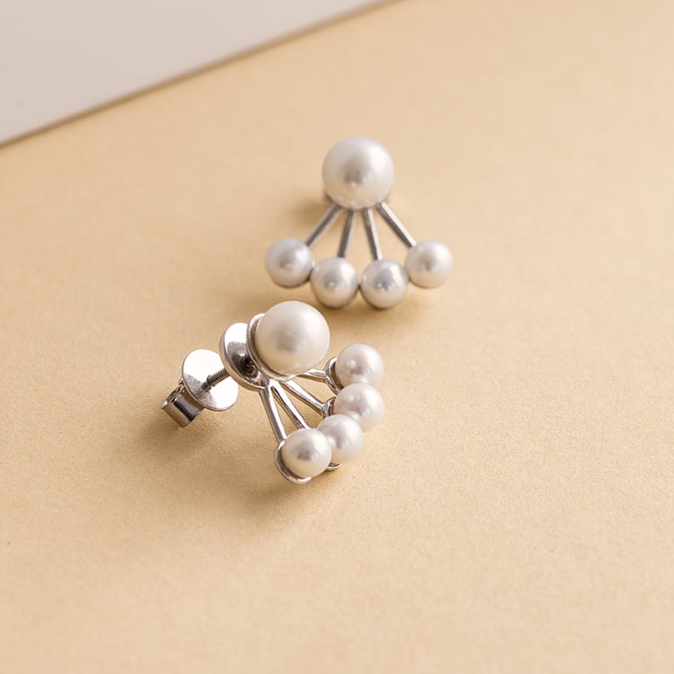 Unkonventionelle Ohrstecker 2in1 mit Perlen Lokita 120274