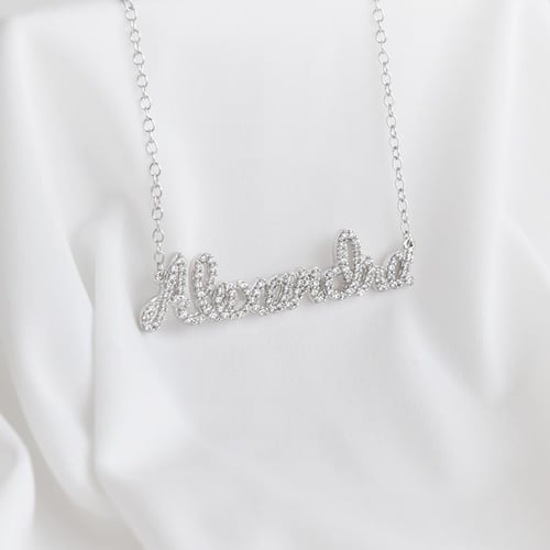 Silber Diamantkette mit Namen Noah