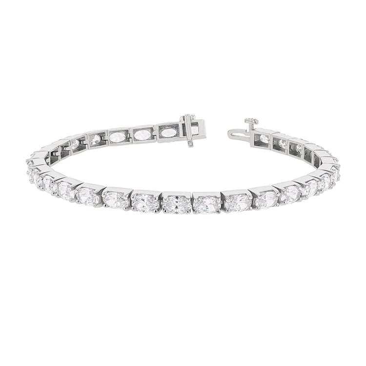 Silbernes Armband mit ovalen Zirkonia Rolf