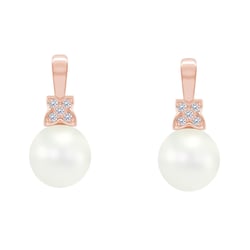 Elegante Perlenohrringe mit Diamanten Barbary