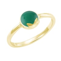 Goldring mit Cabochon-Onyx Yana