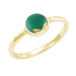 Goldring mit Cabochon-Onyx Yana