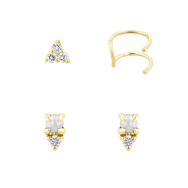 Set goldener Ohrringe