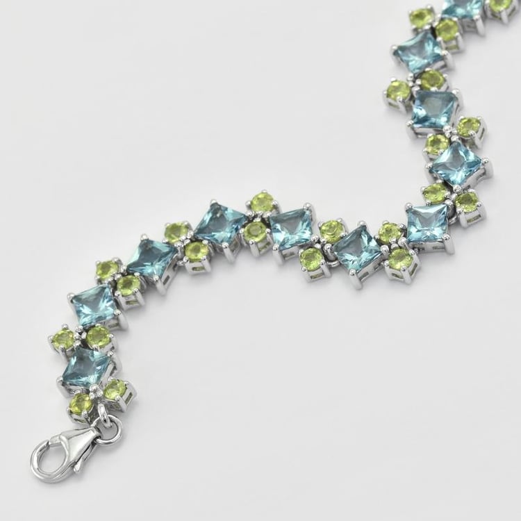 Fesselndes Silberarmband mit Topasen und Olivinen 17.5ct Kiele 44739