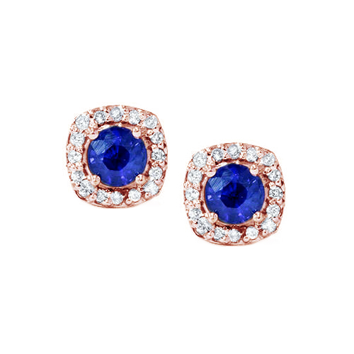 Goldene Saphirohrringe mit Diamanten Milika 80443